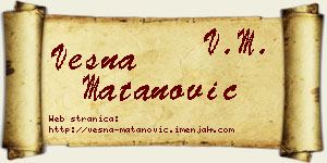 Vesna Matanović vizit kartica